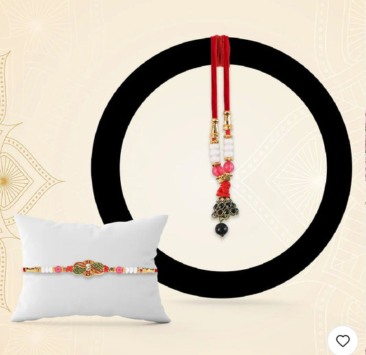 Couple rakhi -beautiful colors with elegant design