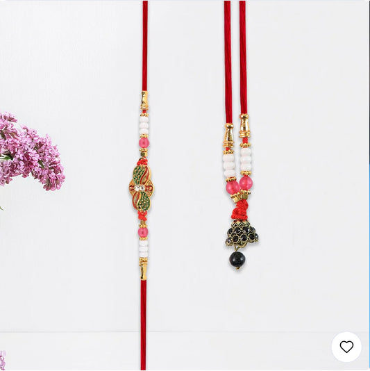 Couple rakhi -beautiful colors with elegant design